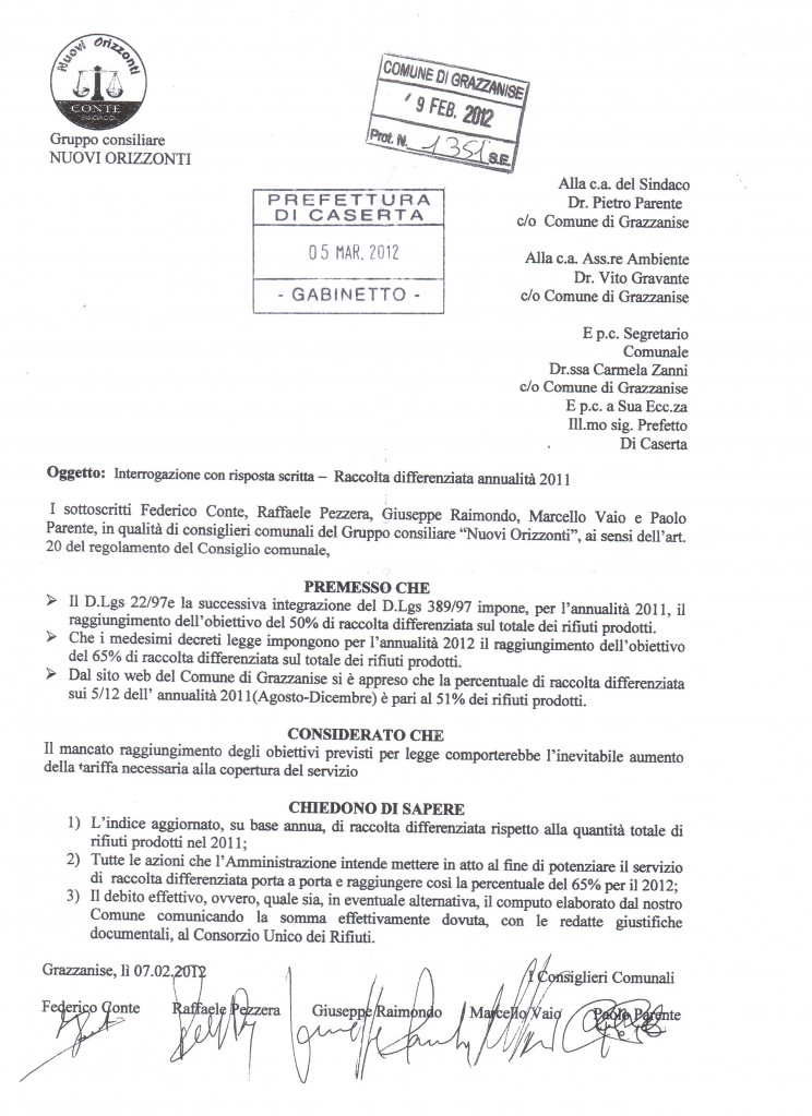 Interrogazione Nuovi Orizzonti