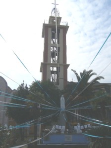 GRAZZANISE Campanile del Santuario di Montevergine e monumento alla Madonna di Fatima